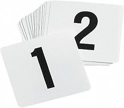 TableCraft TN100 Number Card Sign Set, 4", 1-100, Hand wash only, Plastic