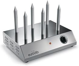 eurodib Commercial Bun Warmer, 6 Aluminum Warming Spikes, 110V – Roberto | 6 non-stick aluminum warming spikes, sealed electrical components, adjustable temperature control
