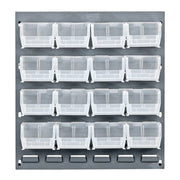 QUANTUM STORAGE SYSTEMS Red / 7-1/3" x 4-1/8" x 3" (Bin Size) / Gray Panels Open Storage Bins