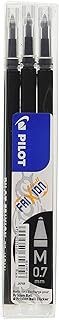 Pilot Refills for Frixion Rollerball 0.7 mm Tip - Black, Pack of 3