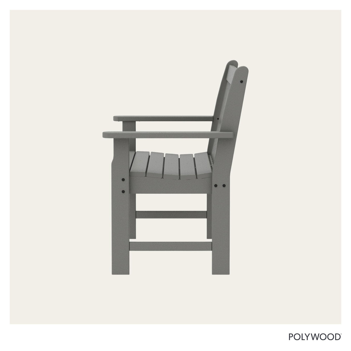 Vineyard 48" Bench by Polywood – 48", Synthetic Wood, Slate Grey, Model GNB48GY