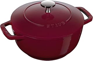 STAUB Wa-NABE Medium Double Handed Pot, 7.1 inches (18 cm), Oven-safe, Bordeaux