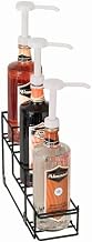 WR-BOTL-3 Three Compartment Wire Bottle Holder, Countertop Organizer for Bottles up to 3-3/8" Diameter, Compact 4-1/4" Wide Design, Reinforced Welded Black Wire Construction