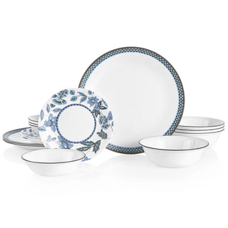 ® Veranda 16-piece Dinnerware Set by Corelle – Glass, Blue, Pack of 16, Model 1137516