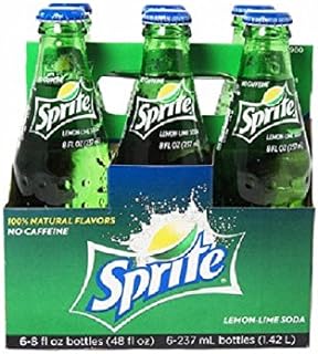 8oz Glass Bottles 4-6 Packs (24 Bottles) Sprite