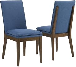 Starlight Canyon Home Upholstered Dining Chair with Cushion Set of 2, Walnut-Leg Wooden Kitchen Chairs for Dining Room Table, Brown