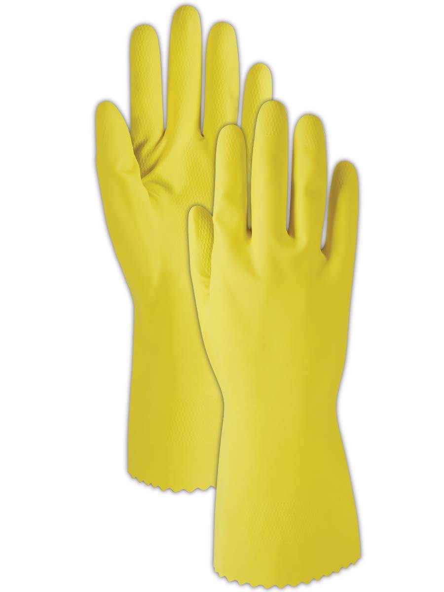 MAGID ComfortFlex 15 Mil Flock-Lined Latex Cleaning Gloves, 144 Pairs, 626