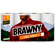 Brawny 4 Count (Pack of 1) / White / Full Sheet Paper Towels Paper Towels