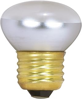 Satco 40R14 Incandescent Reflector, 40W E26 R14 Stubby, Clear Bulb