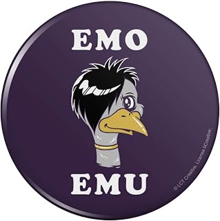 Emo Emu Funny Humor Pinback Button Pin