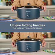 Hamilton Beach Blue - Space Saving Folding Handles / 6 Quarts / 6.0 quarts Slow Cookers
