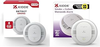 Kidde Smoke Detector with 10-Year Battery & Smoke/CO Detector with AA Batteries (2 Pack)