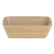 Serving Bowl Light Brown Wood Bowl Soft Square - 10 1/2"L x 6 1/2"w x 3 1/10"H by HUBERT – Melamine, Brown, Model M2340-LT WOOD