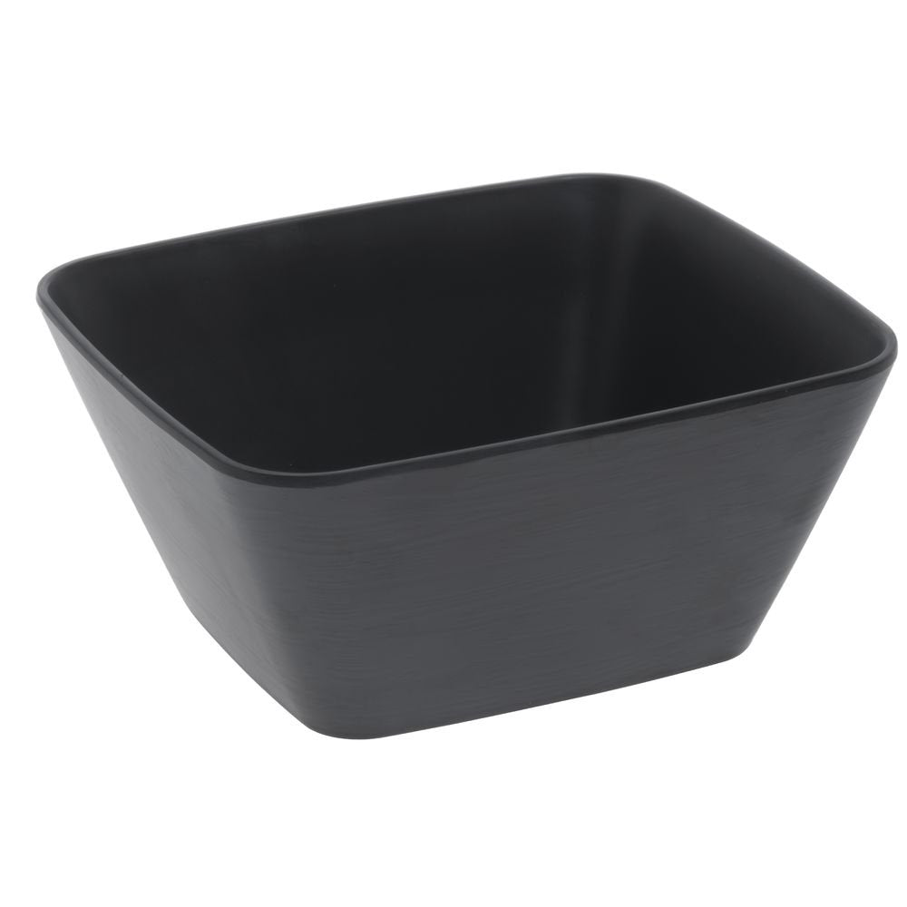 Black Serving Bowl Rounded Corner Square - 7"L x 6 1/2"w x 3 1/10"H by HUBERT – 7.5"L x 6.5"W x 3.1"H, 7.0 liters, Melamine, Black, Model M2339-BLACK