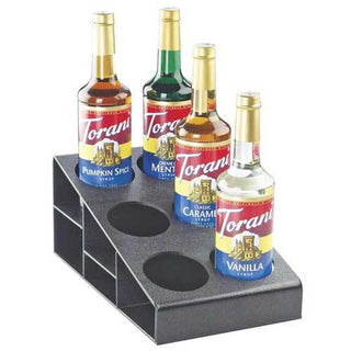 Cal Mil Black Classic Three Tier 6 Bottle Organizer by CAL-MIL – 8.5 x 14.75 x 6.25 inches, abs, Black, Model 2056