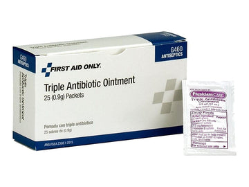 Triple Antibiotic Ointment Packets by First Aid Only – 25 Packets, 100% First Aid Only, Assorted, Model G460