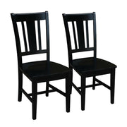 Solid Wood Dining Chair with Splatback Design by Furnifact – Wood, Black, Pack of 2