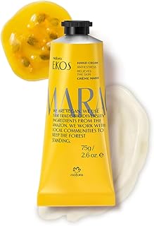natura Passion Fruit Hand Cream - Calming Balm - Fast Absorption - 24-Hour Deep Hydration Skin Moisturizer - Vegan Skin Care - Brazilian Beauty Secrets - Self Care & Body Care - 2.6oz (75g)