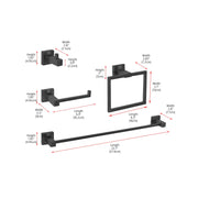 Isla 4-Pc Stainless Steel Hardware Set in Black by Elegant Kitchen and Bath – Stainless Steel, Black, Model HWB-12S4MBK