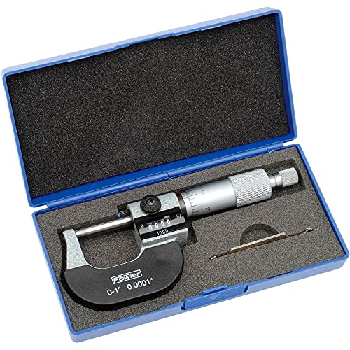 0-1" Digital Counter Micrometer by Fowler – 6.25"L x 3.25"W x 1.25"H, Alloy Steel, Gray/Black, Model 52-224-001-1