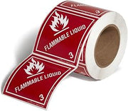 Labelmaster HMSL60 Flammable Liquid Worded Label, PVC-Free Film, Hazmat, 4" x 4" (Pack of 500)