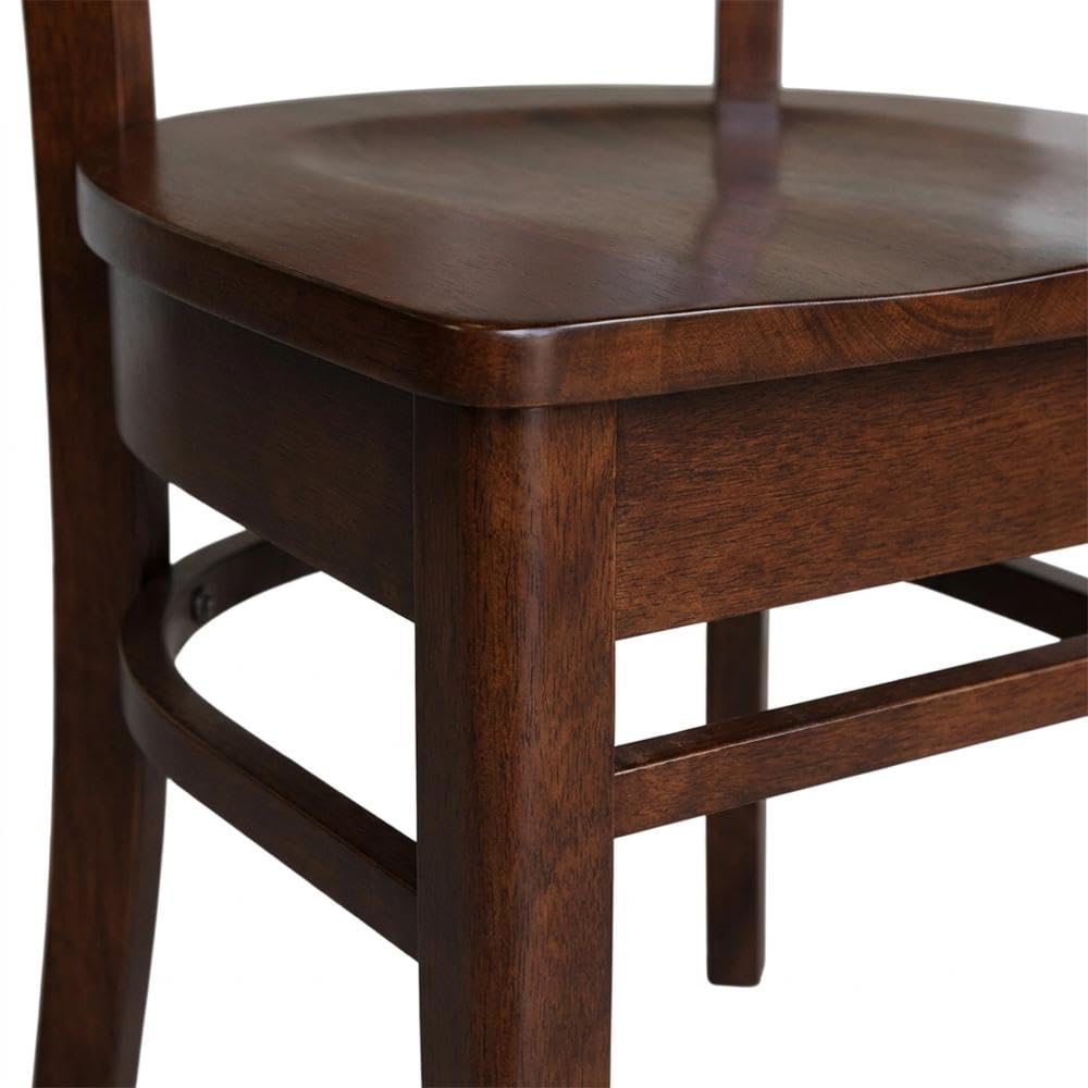 Solid Wood Side Chair with Classic Hardwood Frame by Furnifact – Wood, Espresso, Pack of 2