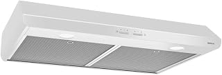 Broan-NuTone BKSH130WW Sahale 30-inch Under-Cabinet 4-Way Convertible Range Hood with 2-Speed Exhaust Fan and Light, 300 Max Blower CFM, White