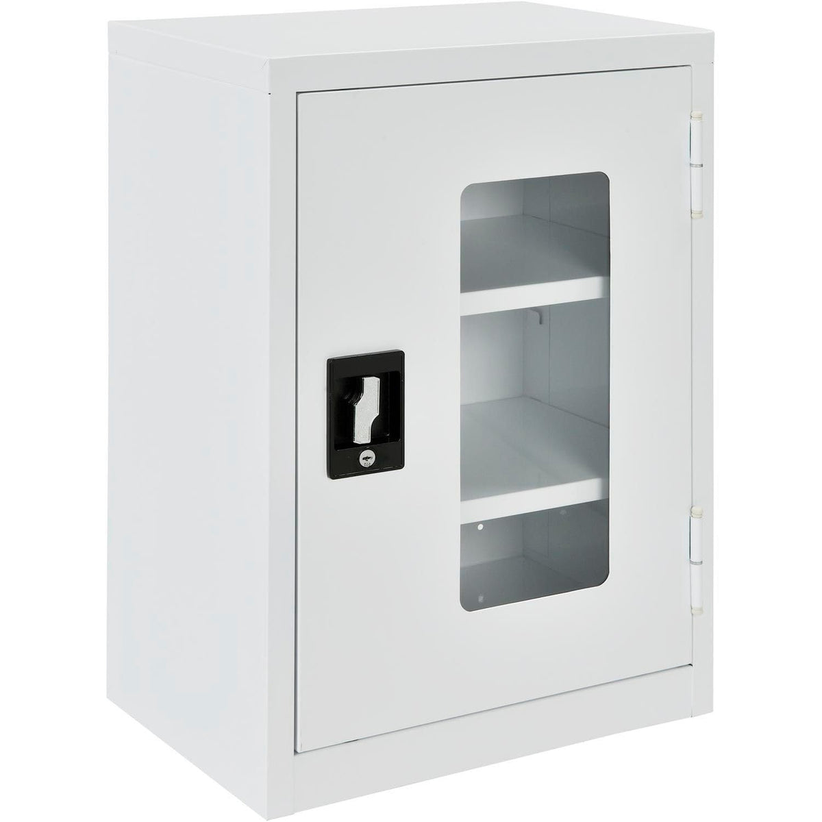 Clear View Wall Storage Cabinet with Locking Recessed by Global Industrial – 18"W x 12"D x 26"H, Alloy Steel, Off White, Model 269875CV-WH