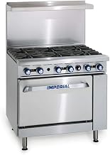 NEW IMPERIAL RANGE 36" ELECTRIC RANGE 6 ROUND PLATE ELEMENTS 26-1/2" OVEN IR-6-E