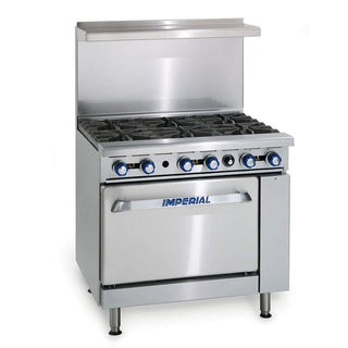 NEW RANGE 36" ELECTRIC RANGE 6 ROUND PLATE ELEMENTS 26-1/2" OVEN by Imperial – 36 inches, Stainless Steel, Silver, Model IR-6-E