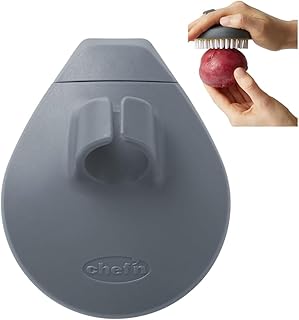 Chef'n PalmBrush Vegetable Brush, 3.5" x 3" x 1.5", Marble Gray