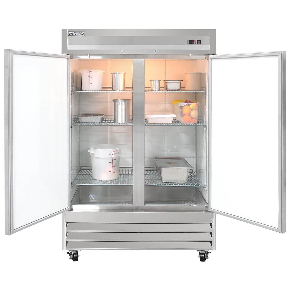 54" Two Section Reach In Refrigerator by MOTAK – 56.69x35.04x83.46, In Description, Check Images, Model MSD-2DR-BAL-X