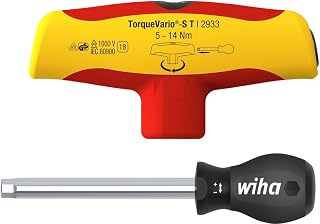 Wiha Drehmoment-Schraubendreher mit Quergriff TorqueVario®-S T electric variabel einstellbare Drehmomentbegrenzung 5-14 Nm, 6 mm
