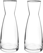 Bormioli Rocco Ypsilon Carafe Set of 2, 36.5 Oz Glass Water Pitcher Jugs with Wide Mouth & Inverted Cone Shape, Ideal for Serving Water, Wine, Juice, Cocktails & Beverages