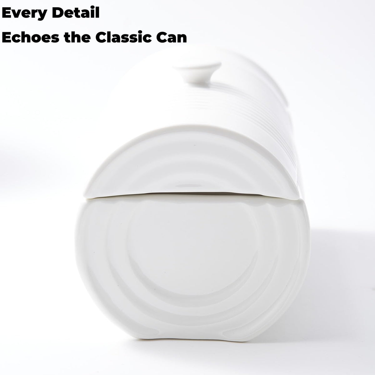 Eiqijci Cranberry Sauce Dish with Lid, Ceramic, White, 14-16 Oz