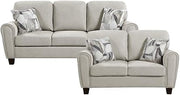 Lexicon Lemond Chenille 2pc Set-Sofa & Loveseat in Gray