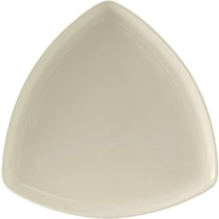 Tuxton China BEZ-1177 Plate, 11-7/8", Triangular, Rolled Edge, Microwave and Dishwasher Safe, Oven Proof, Fully Vitrified, Ceramic, DuraTux, American White/Eggshell, Pack of 12