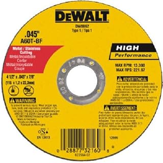 DEWALT DW8062 4-1/2" x .045 x 7/8" Type 1 Metal Cut Off Wheel - Quantity 150150