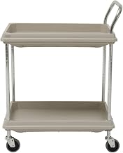 HUBERT Utility Cart with 2 Deep Shelves Grey Plastic - 38 3/4L x 27" W x 41" H
