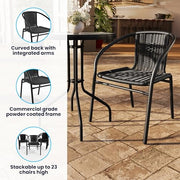 Flash Furniture Black / Set of 1 / Contemporary Patio Dining Chairs