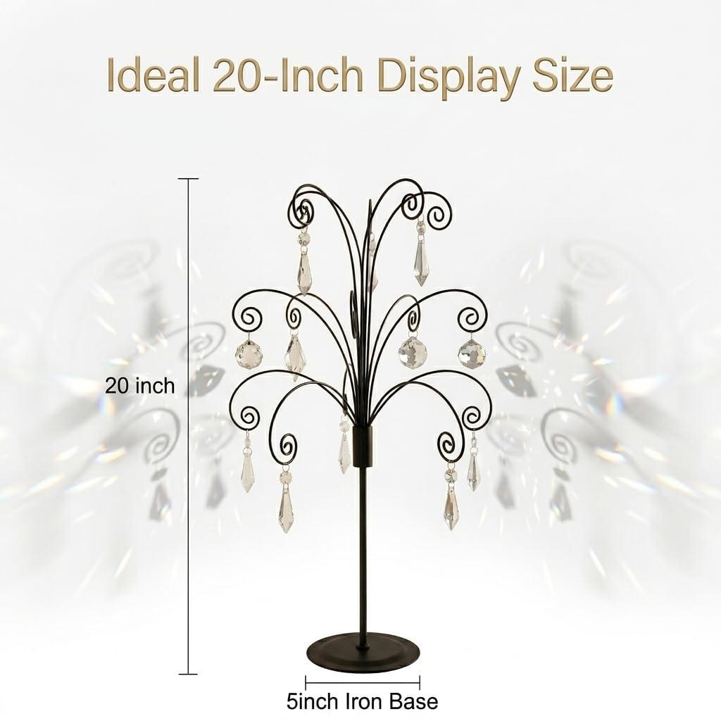 Hohiya Ornament Display Stand, 20 Inch Metal Tree Holder, Black