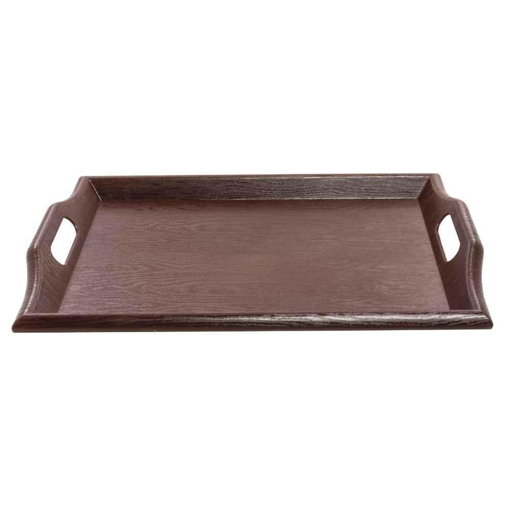 G.E.T. Mahogany SAN Plastic Serving Tray with Handles - 18" L x 14" W by G E T ENTERPRISES LLC – Plastic, Mahogany, Model RST-1815-M