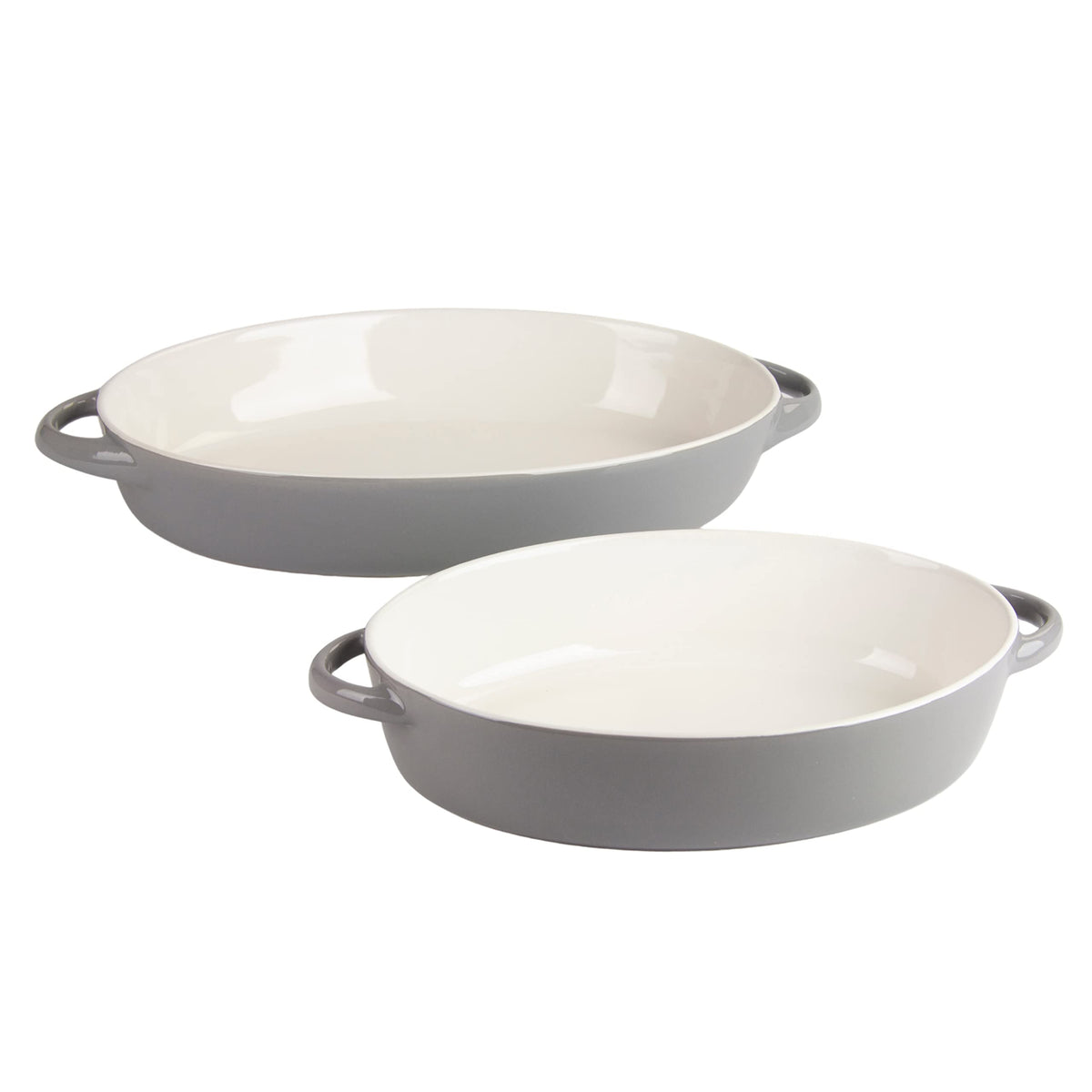 10 Strawberry Street Gray / 13" & 10.5" / Oval Bake & Serve Sets