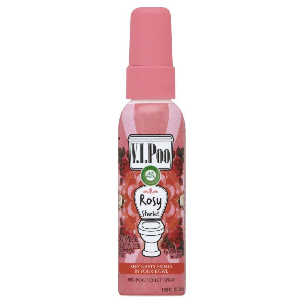 V.I.P. Pre-Poop Toilet Spray | Rosy Starlet Scent | Contains Essential Oils | Travel Size Air Freshener | Up to 100 uses - 1.85 Ounce (Pack of 4) by Air Wick – 1.85 Fl Oz (Pack of