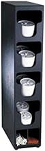 TLO-4BT Four Section Countertop Vertical Lid and Straw Organizer, Black Polystyrene