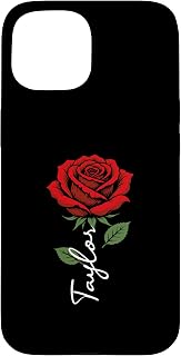Taylor Personalized Rose Name Elegant Floral Women Girls Case for iPhone 15