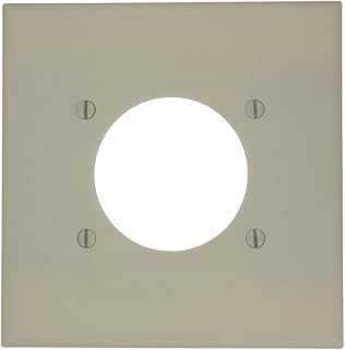Leviton 2-Gang Flush Mount Outlet/Receptacle Wallplate, Standard Size, Thermoset, 80526-I, Ivory