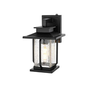 Salem One Light Outdoor Wall Sconce Black by Lighting Design – Iron, Black, Model OD304W12BK