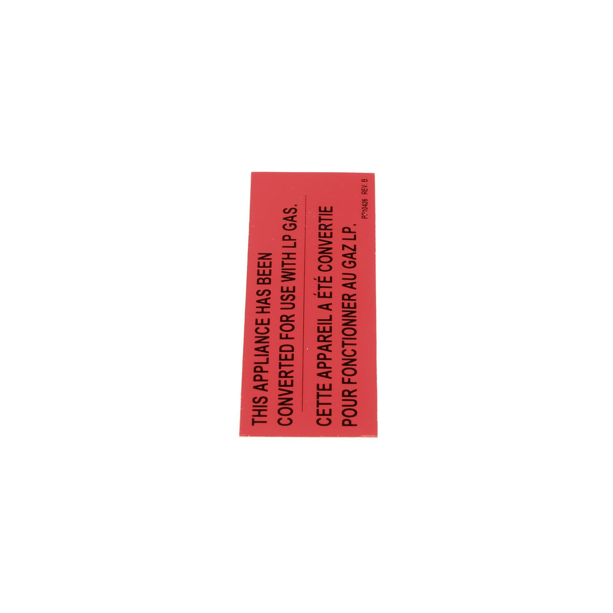 Label,Gas Notice Cvrsn Lp - Genuine OEM Replacement Part by Pitco – Model PP10426