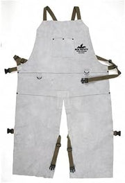 MCR Safety 38242MW 24 by 42-Inch Memphis Split Cow Leather Welding Bib Apron with Split Leg and Front Pocket, Gray